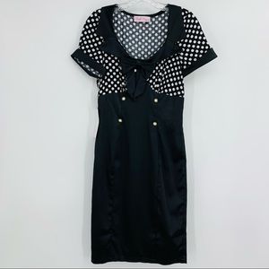 Belle Poque NWT Retro Vintage Style Pinup Girl Satin Dress Black Size 4